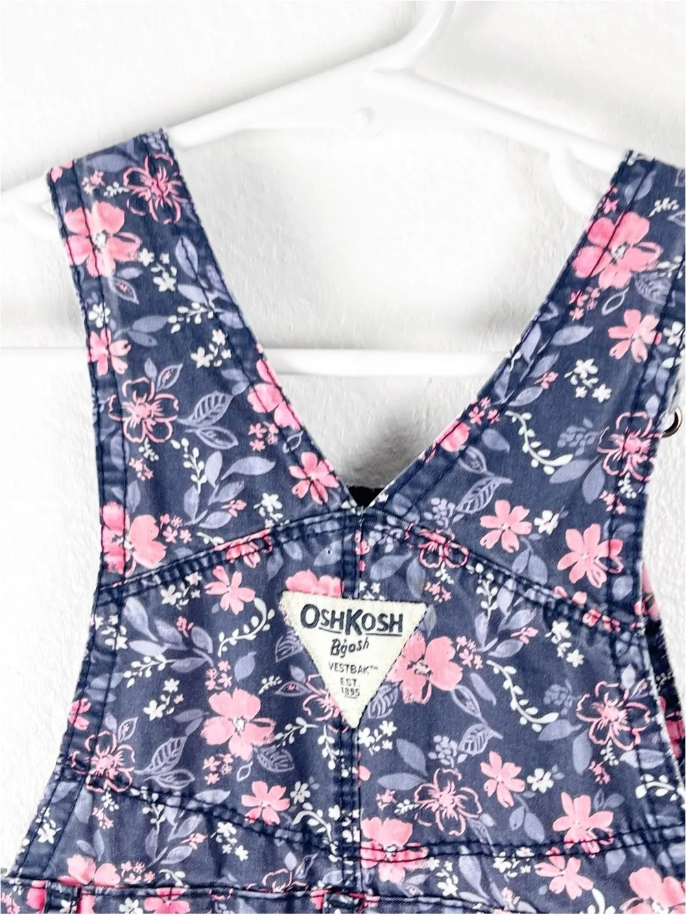 OSHKOSH B’GOSH Girls Floral Snap Button Legs Overalls Size 18 Months